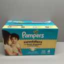 Pampers Swaddlers Diapers, Size 4 (15-34 lbs), 120 Count, Absorbent, Keeps Baby Dry and Comfortable, Skin Safe Disposable Baby Diaper