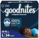 Goodnites Boys' Nighttime Bedwetting Underwear, Size Large (6895 lbs), 34 Ct (2 Packs of 17), 