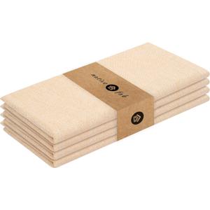 Native Fab Solid Cloth Napkin Set of 4, 100% Chambray Cotton, Washable, Reusable Dinner Cloth Napkin 17x17 inches, Table Decor Napkins for Dinner, Events, Mustard Yellow