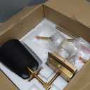 XiNBEi Lighting Wall Sconces Set of 2, Hardwired Brushed Brass Sconce Lighting with Black Fabric Shade Modern Wall Mount Light Fixture for Bathroom Bedroom Living Room Hallway XB-W1307-BS