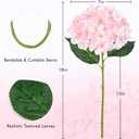 BLEUM CADE 4 Pcs Pink Hydrangea Artificial Flowers with Realistic Stems, 18In Large Fake Pink Flowers, Faux Flower for Home Party Decor Outdoor Wedding Bouquets Table Centerpieces Decoration