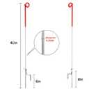 Fence Shock 30 Pack 41 Inches Systems Pig Tail Step-in Fence Post, Portable Stainless Steel Single Rope Poles/Stakes for Electric Fence, Garden, Farm, Flower Beds, Walkways, Fountains - Red