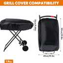 Grill Cover for Portable Gas Grill, Outdoor Heavy Duty Waterproof Oxford Fabric Weather Resistant, Black