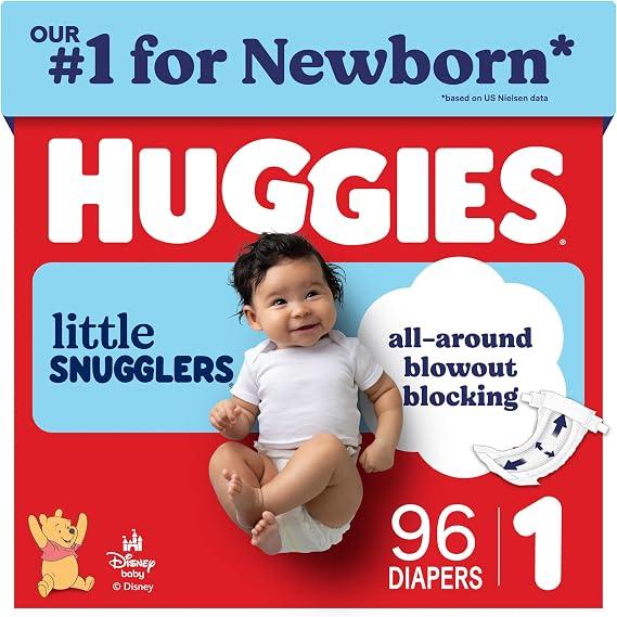 Huggies Little Snugglers Diapers Size 1, 96 Count
Blowout Protection, Leakproof Protection, Luxury Softness, FastAbsorb System, Hypoallergenic, Fragrance Free
