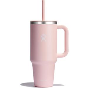 Hydro Flask Travel Tumbler with Handle, Lid and Straw - Insulated Stainless Steel in 40 Oz Trillium