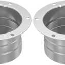 YOKIVE 2 Pcs Duct Connector Flange, Galvanized Iron Straight Pipe Exhaust Hose Flange Connect Air Duct, Great for Ventilation System (Grey, 3-Inch)