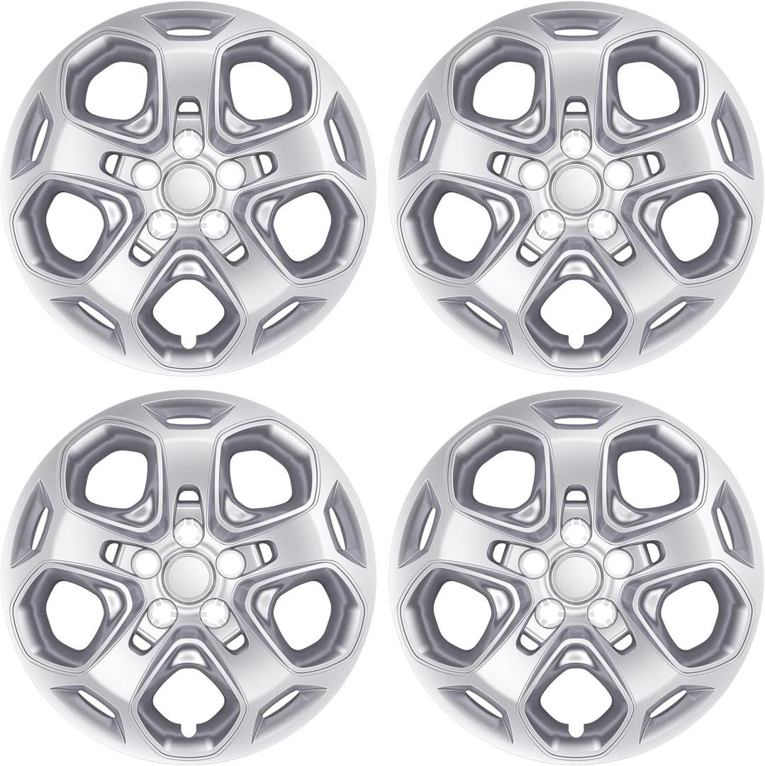 AutoBeeDen 4-Pack Hubcaps Wheel Covers Compatible with Ford Fusion 2010 2011 2012, AE5Z1130D, 17 inch 17" (Silver Color)