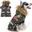 PINA Dog Coats for Small Dogs, Waterproof Dog Jacket (M(Chest 19.6"), Green Camo)
