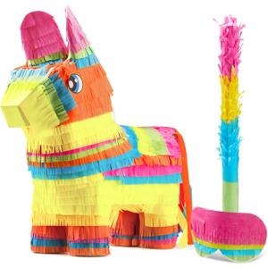 Cinco De Mayo Donkey Pinata for Kids Birthday Party, (13 x 20 x 5 in.) for Fun Fiesta Taco Party Supplies, Luau Event Photo Props, Mexican Theme Decoration, Carnivals Festivals, Taco Tuesday Event