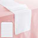 Juvale 10-Pack White Satin Table Runners for Rectangular and Round Tables, Weddings, Baby Showers, Birthday Parties, Banquets, Events Decorations (White, 108.2x11.8 in)