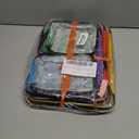 6 Pack Toy Storage Bags, Reusable Board Game Storage Bag with Visible Top, Label Slot, Manual Pocket&Handle, Travel Organizer Case for Bricks, Building Blocks, Puzzle, Car Toys, 3 Different Size