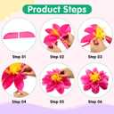 Geyee 80 Pcs Mexican Giant Paper Flowers Leaves Set, 48 Pcs Large Mexico Tissue Paper Flowers and 32 Green Leaves for Mexican Party Wedding Archway Fiesta Birthday Decoration 20" 10''