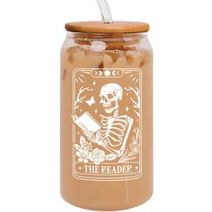 Haukea Book Lovers Gifts Bookish Gifts for Women Gifts for Book Lovers Gifts for Readers Book Lovers Women, Book Club Gifts Librarians Book Themed Gifts Accessories Book Cup, Skull Reader