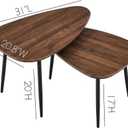 Nesting Coffee Table Set of 2 Coffee Tables Nesting Tables for Living Room Wooden Small Table Triangle Walnut Mid-Century Modern, 31.1" x 20.8" x 17.1"