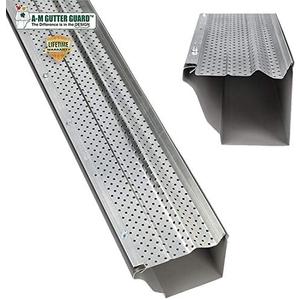 A-M Gutter Guard - Heavy Duty Lifetime Quality Aluminum Leaf & Debris Protection for 5-inch and 46 x 6 in - Made in The USA