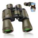 20x50 Binoculars for Adults High Powered, Military Compact HD Waterproof Binoculars with Low Light Vision for Bird Watching Travel Hunting Football Games Stargazing with Carrying Case and Strap (MUD)