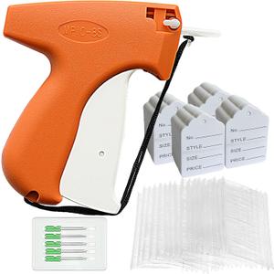 Tagging Gun for Clothing, 2006 Pieces Price Tag Attacher Gun Kit for Clothes Labeler, Clothes Tagging Applicator Gun Set with 1600 Fasteners, 400 Clothing Labels and 6pcs 0.08 inch Needles