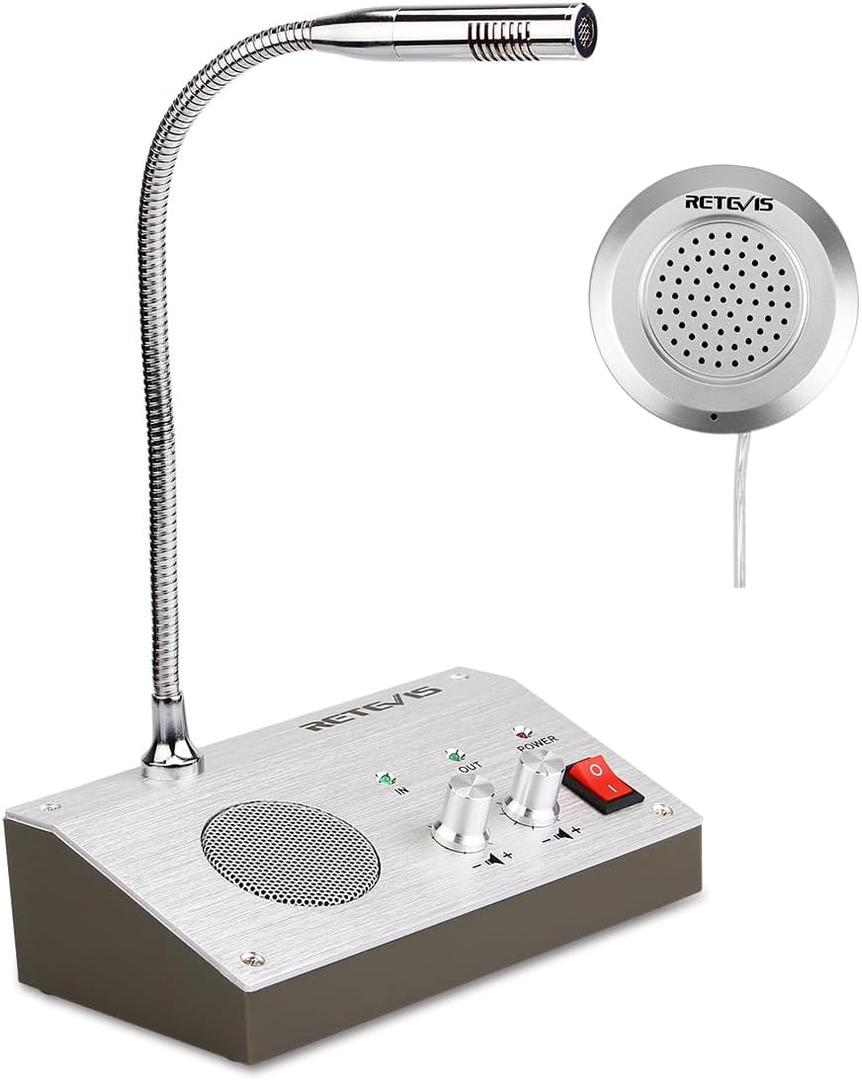 Retevis RT-9908 Window Speaker,Window Intercom Dual-Way Voice,Window Speaker Intercom System for Business,Bank,Ticket Window