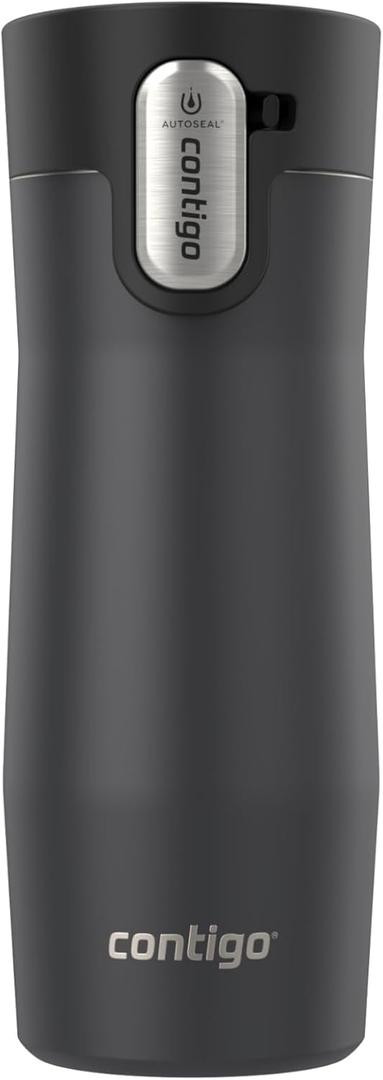 Contigo West Loop 3.0 Stainless Steel Insulated Travel Mug, Leak Proof with AutoSeal Lid, 16oz, Matte Black, Pack of 1