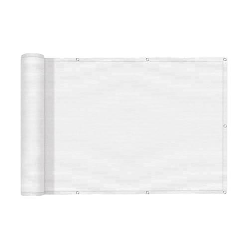 Sunny Guard 3FTx10FT White Balcony Privacy Screen Fence, Apartments Railing, Heavy Duty Wind Screen for Outdoor,Deck,Backyard,Patio Privacy（We Make Custom Sizes）