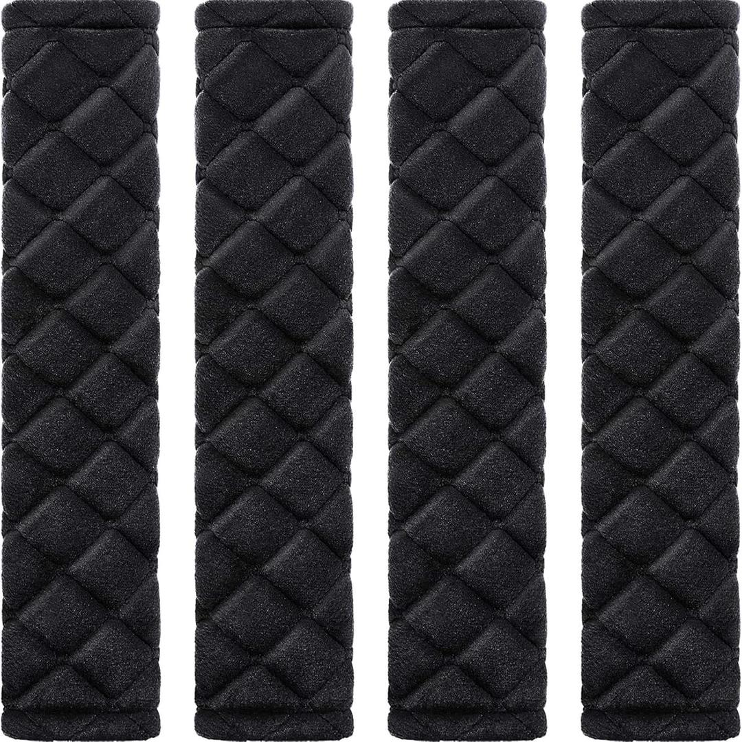 Tatuo 4 Pack Seat Belt Cover Extra Long Seat Belt Pads for Car Soft Comfort Shoulder Strap Covers Harness Pads Helps Protect Your Neck and Shoulder(15.8 Inch,Black)