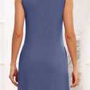 Women's Casual Summer Sleeveless Dresses Beach Boho Sundress Dress with Pockets (Purple, S)