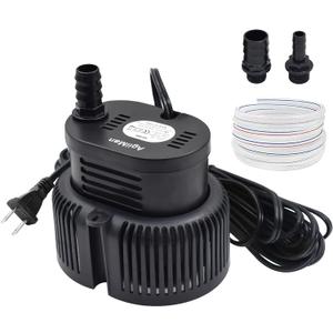 Pool Cover Pump Above Ground - Submersible Sump Pump, Swimming Water Removal Pumps, with Drainage Hose & 25 Feet Extra Long Power Cord, 850 GPH inGround, 3 Adapters Black