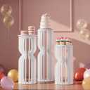imprsv 3Pcs Cylinder Stands for Party, Large White Cake Stand, Pedestal Display Plinth Pillars for Wedding Ceremony Birthday Party Decor (Hourglass Tower