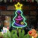 Christmas Tree Neon Light Signs Xmas Trees LED Sign Festival LED Xmas Wall Decorative Light USB Powered for Bedroom Kids' Room Birthday Party Bar Wedding Christmas (15.7 inch)