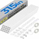 Delamu Cord Hider, 315in Total Cord Covers for Wires on Wall, Paintable Cable Cover for Wall Mounted TV, Easy Install Cable Raceways to Hide 1-2 Cords, 20 Pack, Each 15.7"L x 0.59"W x 0.40"H, White