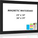 White Board for Wall, 24''x18'' Magnetic Dry Erase Board, Decorative Whiteboard with Black Wooden Frame, Hanging Writing Board for Home Office School Dorm