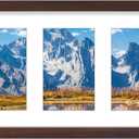 Vittanly 8x24 Collage Picture Frame, Displays 5Pcs 4x6 Pictures with Mat or 1Pcs 8x24 without Mat, Picture Frames Collage Wall Decor for Horizontal or Vertical Display, Brown, 1 Pack