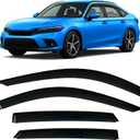 2022-2026 Tape-On Rain Guards for Honda Civic Sedan Side Window Visor Deflectors Lx Ex Si Hpt Sport Touring Durable Vent Shades 2023 2024 2025