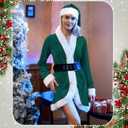 Sureio 4 Pcs Mrs Santa Claus Costume Women Christmas Dress Suit Cosplay Velvet Outfit with Belt Hat Striped Tights Elf Ears, Women, Adult