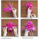 6 Piece Large Pull Bow,Rose Red Drawstring Bow for Gift Wrap,6 inch,Christmas Gifts,Basket and Wedding Decoration,Holiday and Birthday Gift Wrap Bows (Rose red)