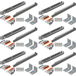 Blum Tandem Plus BLUMOTION Concealed Undermount Drawer Runner Kit (6 Kits), 21-Inch, Full Extension, Soft-Close, Steel, 100 lb. Load Capacity for Wood Drawers