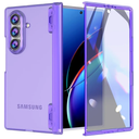 FABSPARK Case for Samsung Galaxy Z Fold 7 Built-in Screen Protector,Hinge Protection,Crystal Clear Transparent Anti-Yellow Slim Fit Acrylic Hard PC for Samsung Z Fold 7 Case,Clear Purple