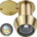 Earl Diamond - Peep Holes for Door, Solid Brass 220-Degree Door Viewer Peephole with Heavy Duty Rotating Privacy Cover for 1-3/8" to 2-23/64" Doors for Home Office Hotel, Hole 22 Satin Gold