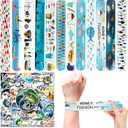 CZWXOXO 74 Pcs Fishing Theme Party Favors 24 Pcs Fishing Theme Slap Bracelets 50 Pcs Fishing Theme Stickers Fishing Theme Birthday Party Decorations Classroom Rewards Supplies