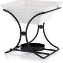 JuxYes Metal Tealight Scented Wax Melts Warmers Fragrance Oil Diffuser Burner, Ceramic Tealight Candle Oil Burner Warmer Aromatherapy Wax Candle Tart Warmer Diffuser for Home Bedroom Dcor (Black)