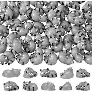 Seenelling 50 Pcs Mini Raccoon Figurine Bulk Resin Miniature Tiny Animals Figures Small Little Cute Raccoon Home Decor for Cabin Lodge Rustic Cake Toppers Desktop Home Decor(Sleep)