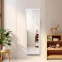 Beauty4U 50” x 14" Full Length Wall Mirror, White Baroque Door Mirror