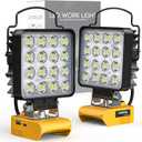 MtiolHig 2Pcs Cordless LED Work Light Compatible with Dewalt 20V Battery, 112W 11200 Lumens Underhood Work Light Tool Gifts for Men, with USB & Type-C Charging Port Emergency for Workshop, Garage