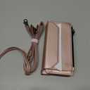 Strapurs for iPhone 12 / iPhone 12 Pro Detachable Wallet Case Compatible with Magsafe, RFID Blocking 9-Card Holder Zipper Strap Lanyard PU Leather Magnetic Phone Case for iPhone 12 6.1", Rose Gold