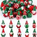 Yalikop 50 Pcs Christmas Mini Gnomes Figurines Ornaments Miniature Resin Gnomes for Table Centerpieces Xmas Tree Home Party Supplies Patio Garden Ornament to Hide Stocking Stuffers