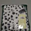 Cosrea Women Halloween Costume Black and White Spotted Dog Shawl Faux Stole for Adult (White)