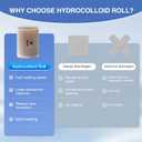 Hydrocolloid Roll for Wound Dressings,Medical Tape for Wound Care, First Aid Kit Essential,Extra Large Hydrocolloid Patch Gel Bandages with Self-Adhesive,Highly Absorbent for Burn, Blister, Acne Care