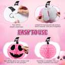 Epakh 12 Pcs Pumpkin Honeycomb Paper Halloween Table Centerpieces Pink 3D Tissue Paper Pumpkin Decoration 2 Sizes 3 Colors Halloween Thanksgiving Day Fall Home Party Decorations Supplies