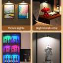 3 Pack Picture Lights for Wall,Wireless 2000mAh Rechargeable Magnetic LED Puck Lights with Remote,3 Color Temps and 12 RGB,Dimming & Timer,Art Frame Light for Painting Display,Photos,Wall Decor
