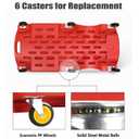 Upgraded Caster Wheels for Mechanic Creepers Wheels Replacements, Quality Replacement Parts Fit for 36'' - 40'' Plastic Creeper, Wheel Size: 3 inch in Diam., Plate Hole Picth: 2 inch, Pack of 6